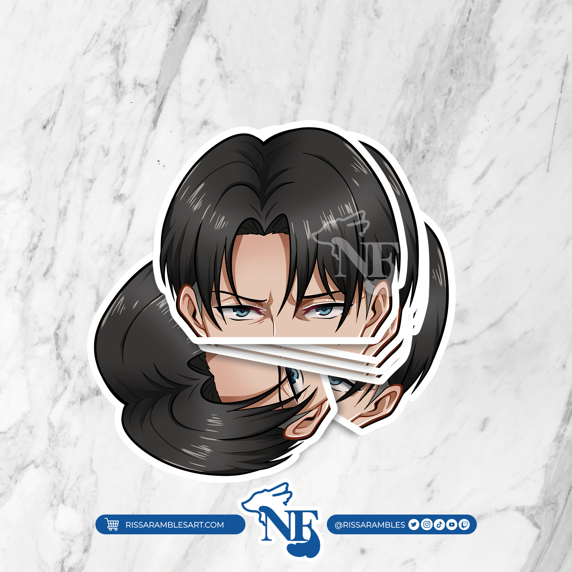 Levi Ackerman Stickers for Water Bottles | AOT Stickers and Merch