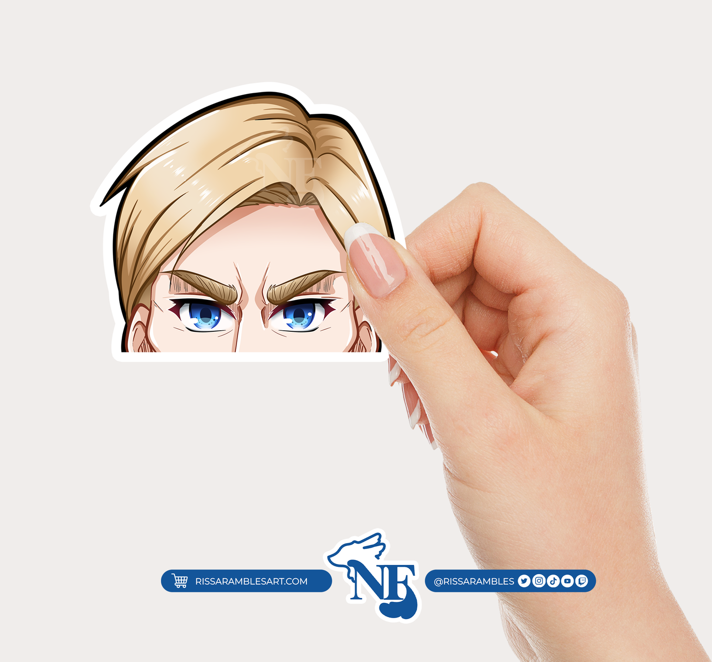 A O T Erwin Smith Peeker Vinyl Decal Sticker | Anime Peeker Sticker for Cars, Water Bottles, Laptops | Anime Gifts for Her, Him Printify