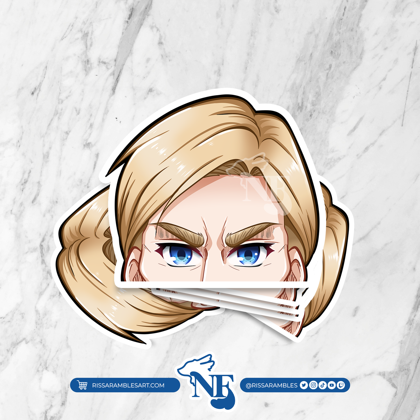 A O T Erwin Smith Peeker Vinyl Decal Sticker | Anime Peeker Sticker for Cars, Water Bottles, Laptops | Anime Gifts for Her, Him Printify