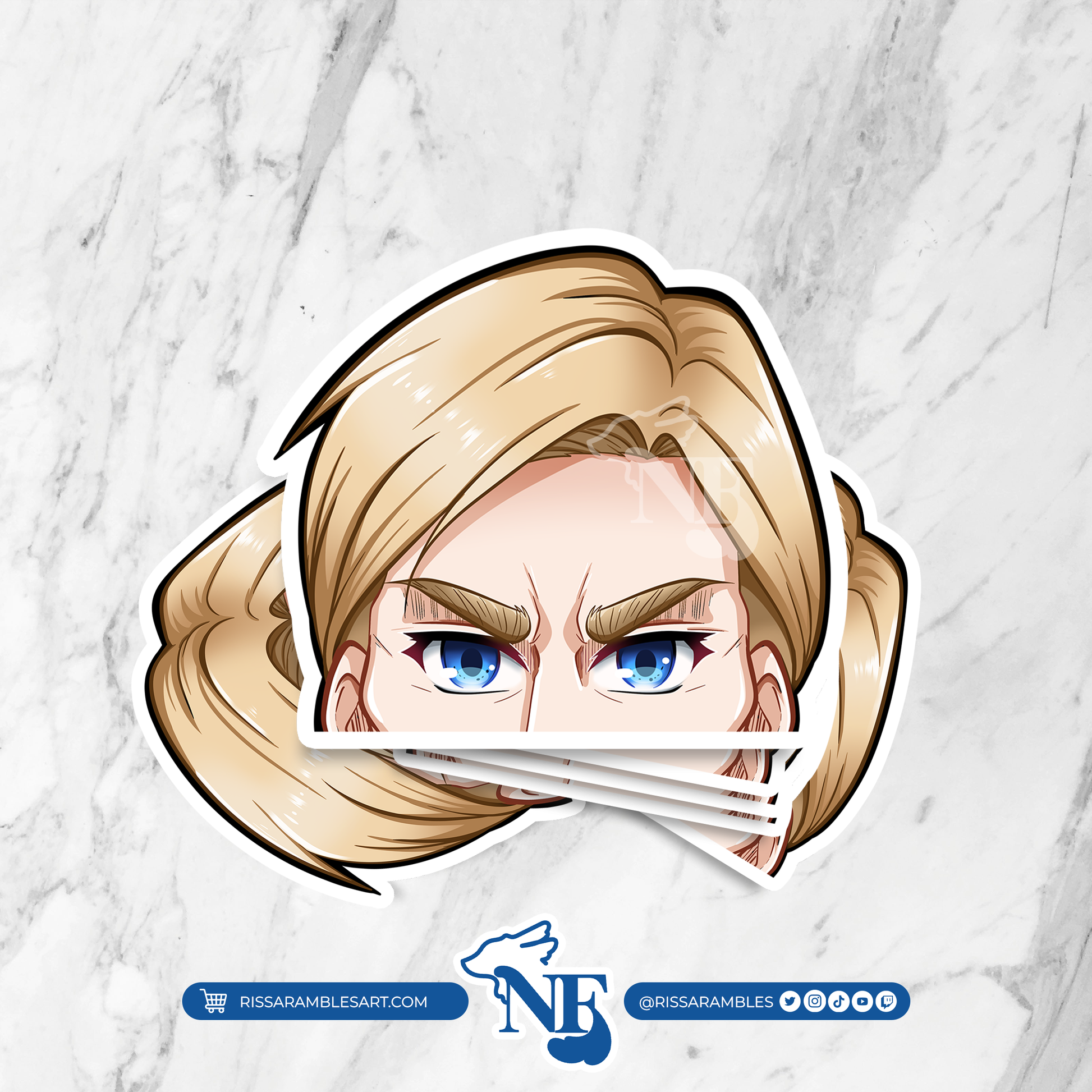 A O T Erwin Smith Peeker Vinyl Decal Sticker | Anime Peeker Sticker for Cars, Water Bottles, Laptops | Anime Gifts for Her, Him Printify