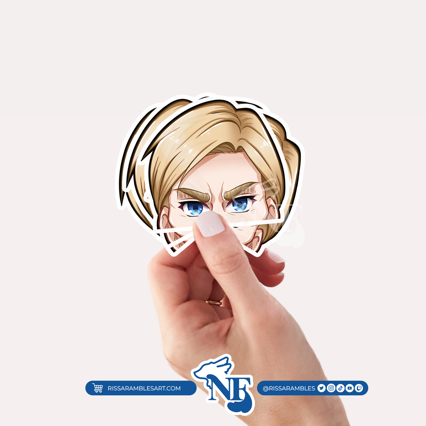 A O T Erwin Smith Peeker Vinyl Decal Sticker | Anime Peeker Sticker for Cars, Water Bottles, Laptops | Anime Gifts for Her, Him Printify