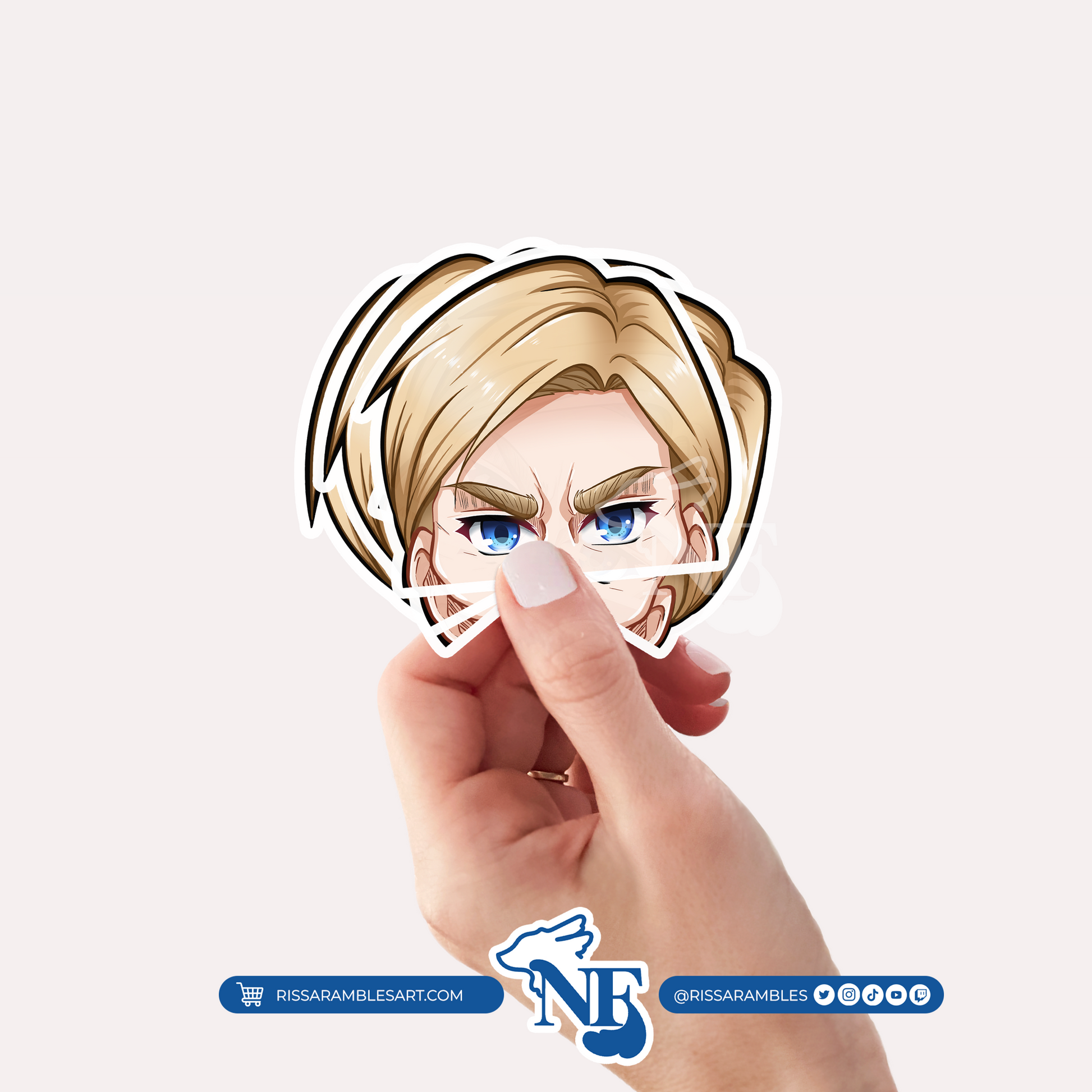 A O T Erwin Smith Peeker Vinyl Decal Sticker | Anime Peeker Sticker for Cars, Water Bottles, Laptops | Anime Gifts for Her, Him Printify