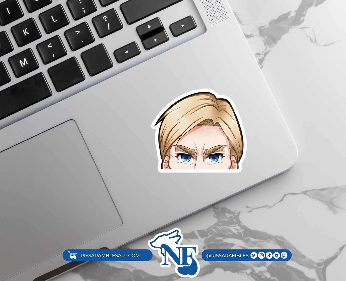 A O T Erwin Smith Peeker Vinyl Decal Sticker | Anime Peeker Sticker for Cars, Water Bottles, Laptops | Anime Gifts for Her, Him Printify