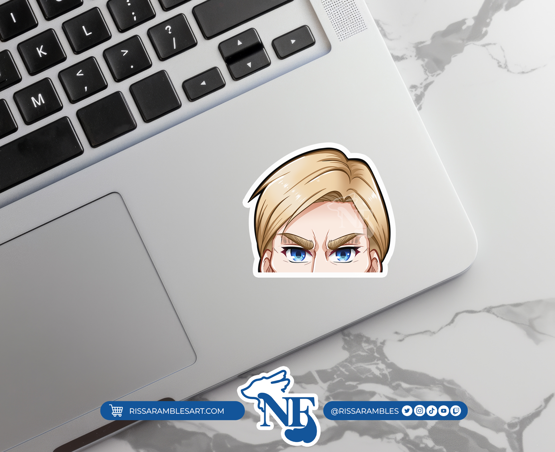 A O T Erwin Smith Peeker Vinyl Decal Sticker | Anime Peeker Sticker for Cars, Water Bottles, Laptops | Anime Gifts for Her, Him Printify