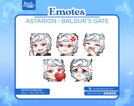 Astarion Baldur's Gate 3 Emotes | Baldurs Gate 3 | Discord Emotes Rissa Rambles