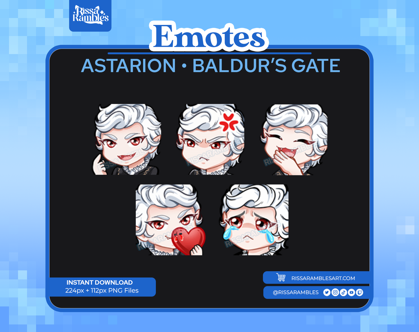 Astarion Baldur's Gate 3 Emotes | Baldurs Gate 3 | Discord Emotes Rissa Rambles