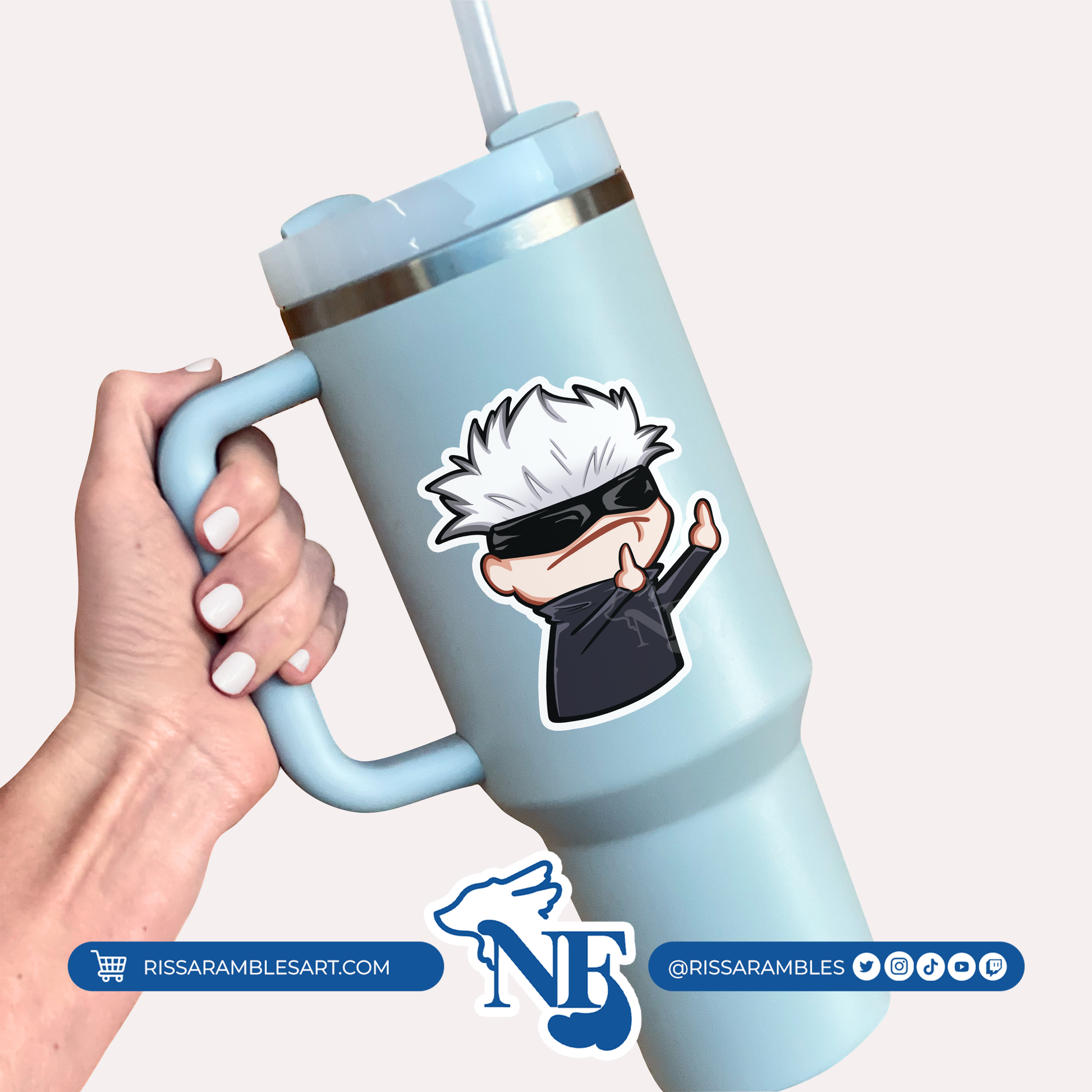 J J K Satoru Gojo | Anime Stickers RissaRambles | NightFox Co.