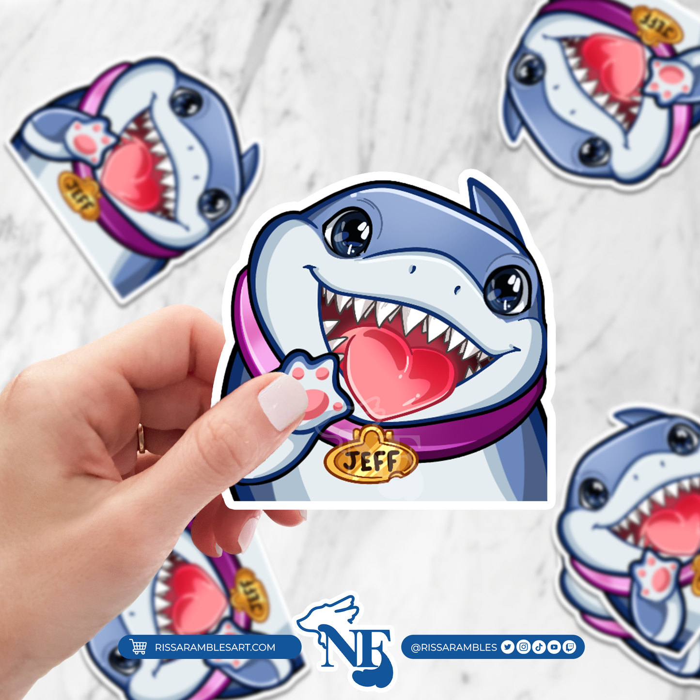 Jeff the Land Shark Marvel Rivals Sticker Kiss-Cut Decal