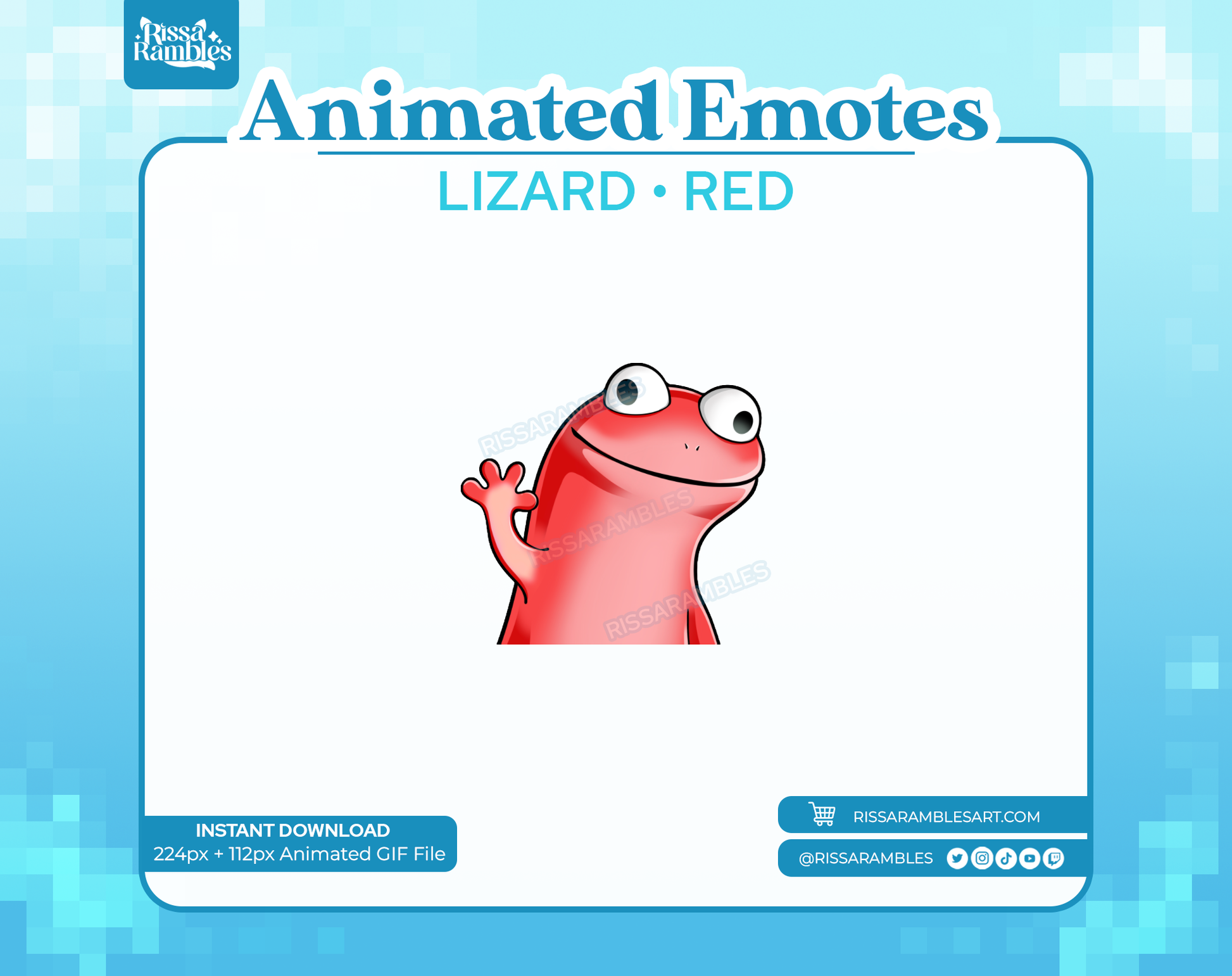 Lizard Emote | Animated Emotes for Twitch Rissa Rambles