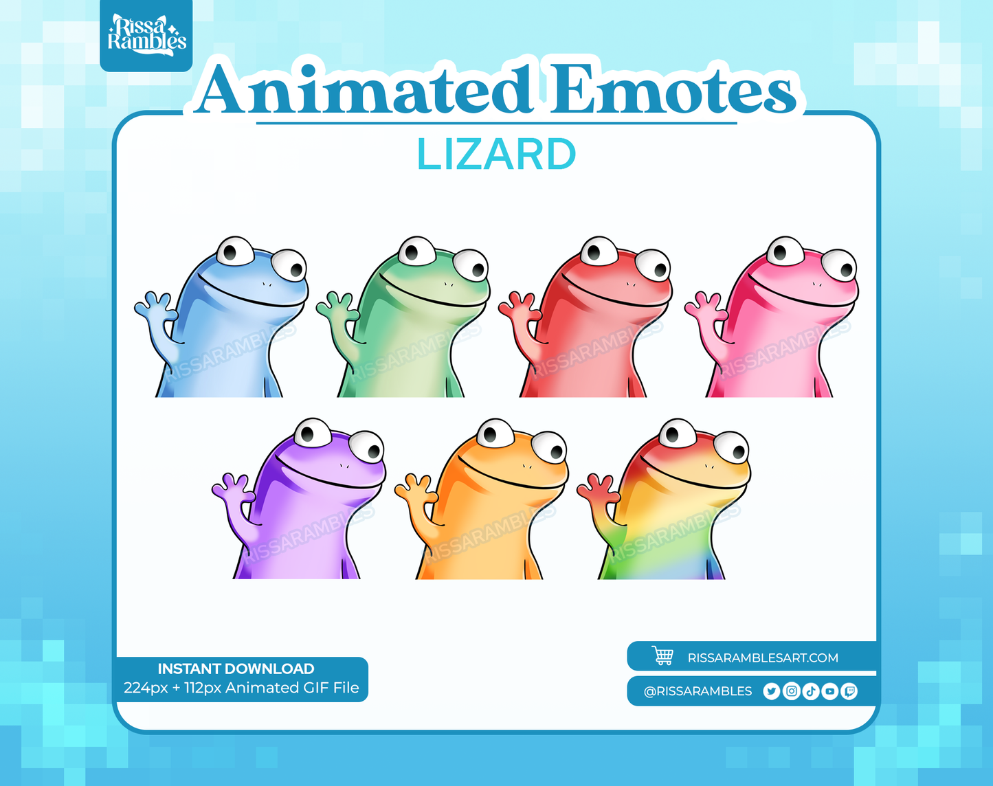 Lizard Emote | Animated Emotes for Twitch Rissa Rambles