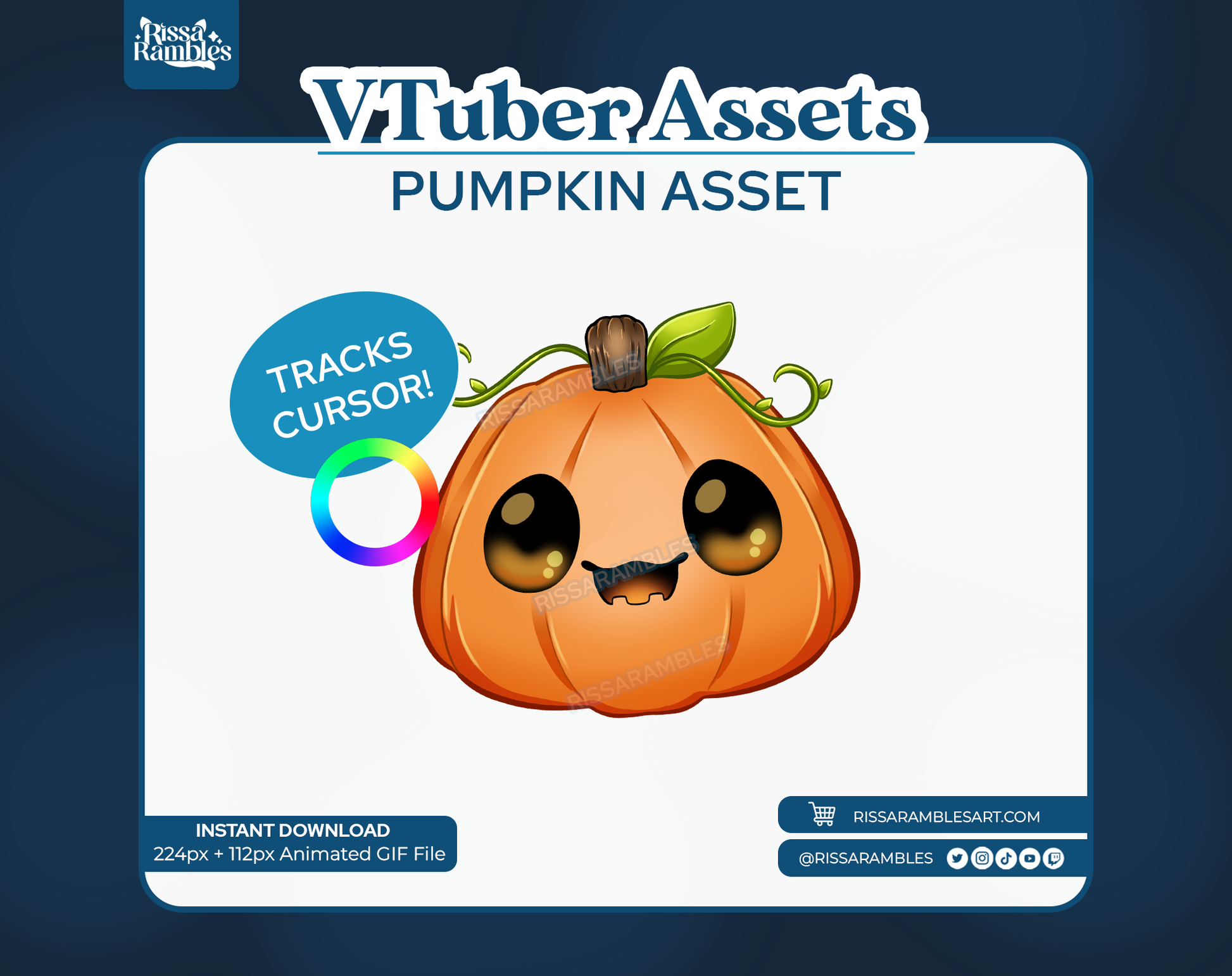 Halloween Pumpkin VTuber Asset | Halloween VTuber Model | RissaRambles