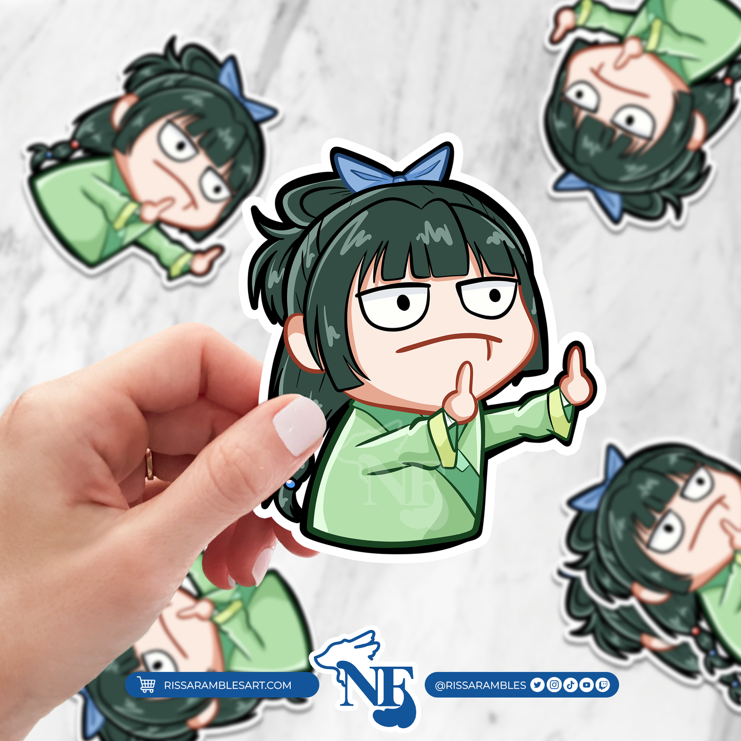 Apothecary MaoMao Sticker | Kiss-Cut Vinyl Decals Printify