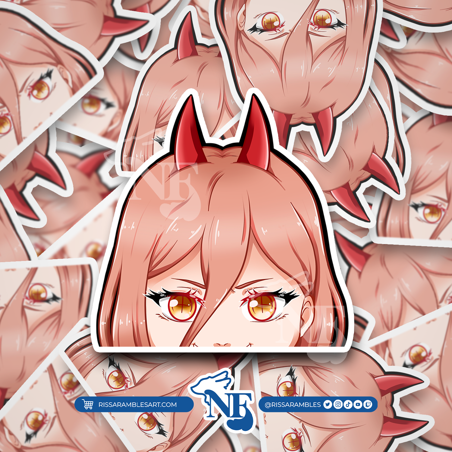 C S M Power Sticker | Kiss-Cut Vinyl Sticker | Laptop Stickers | Anime Stickers | Anime Decal | Peeker Sticker