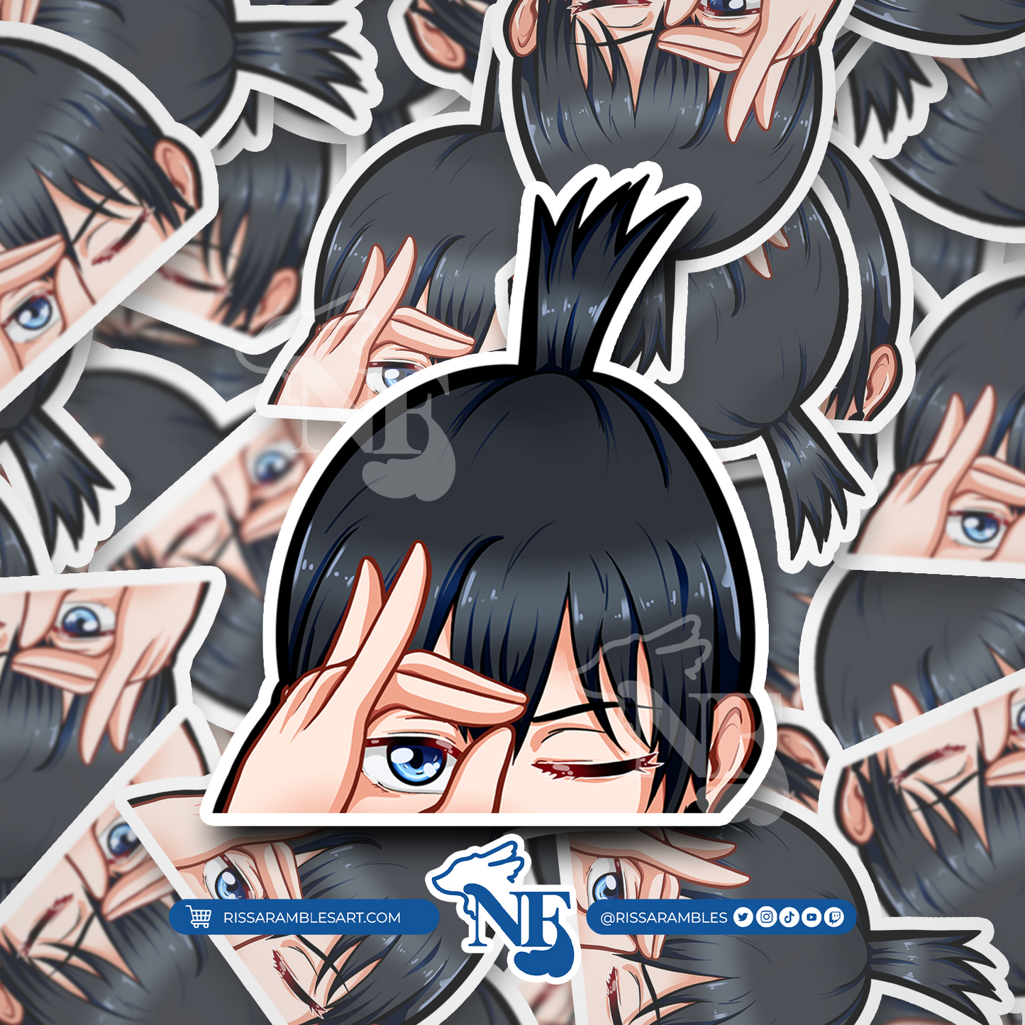 C S M Devil Hunter | Kiss-Cut Vinyl Sticker | Laptop Stickers | Anime Stickers | Anime Decal | Peeker Sticker