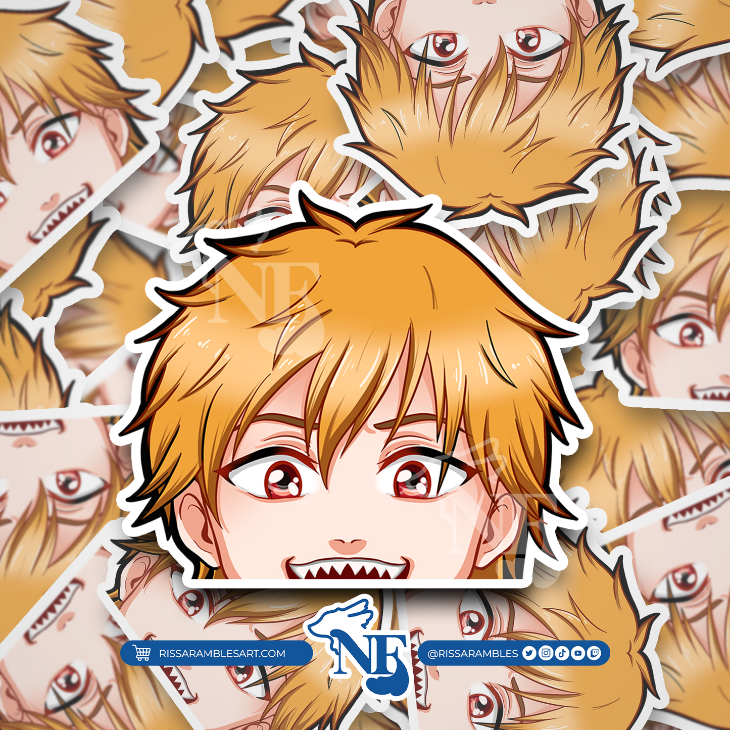 C S M Denji | Kiss-Cut Vinyl Sticker | Laptop Stickers | Anime Stickers | Anime Decal | Peeker Sticker