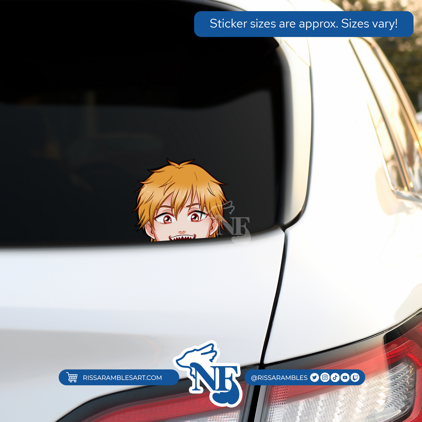 C S M Denji | Kiss-Cut Vinyl Sticker | Laptop Stickers | Anime Stickers | Anime Decal | Peeker Sticker