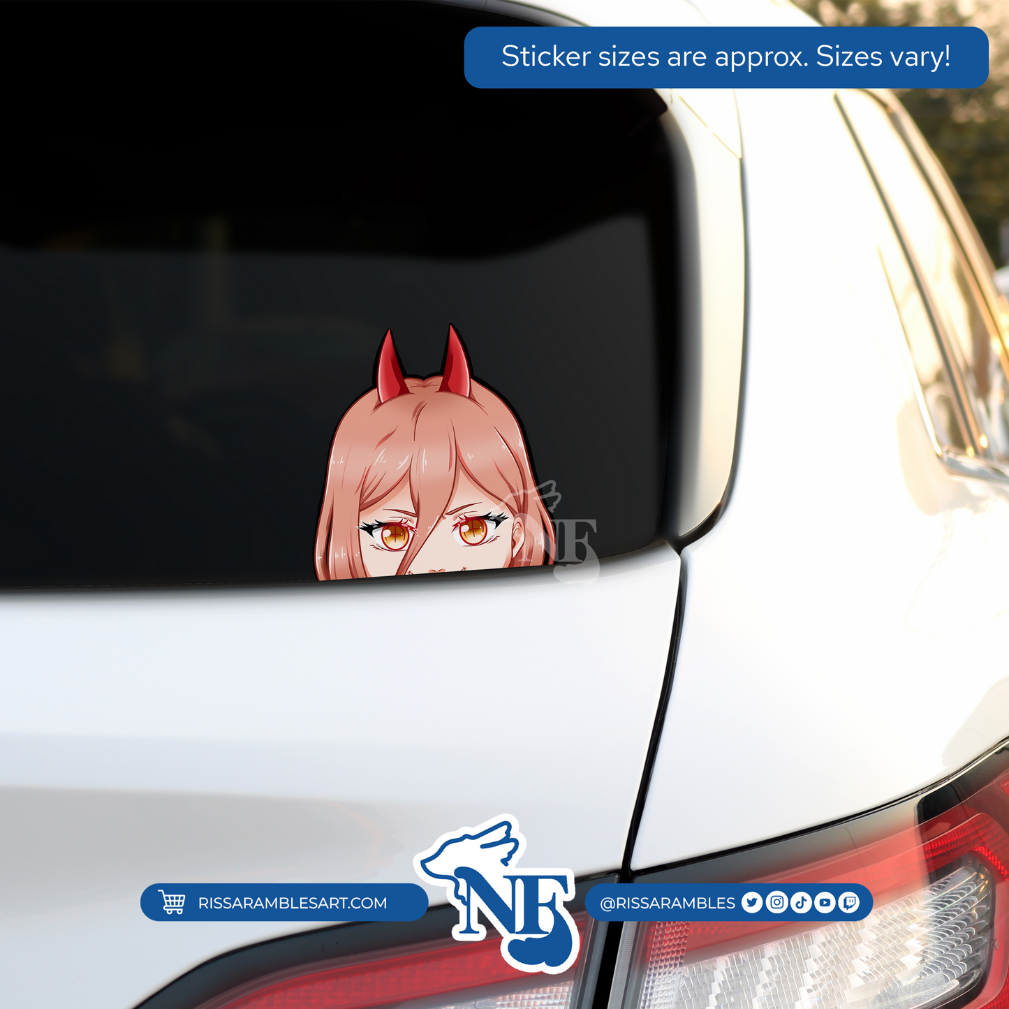 C S M Power Sticker | Kiss-Cut Vinyl Sticker | Laptop Stickers | Anime Stickers | Anime Decal | Peeker Sticker