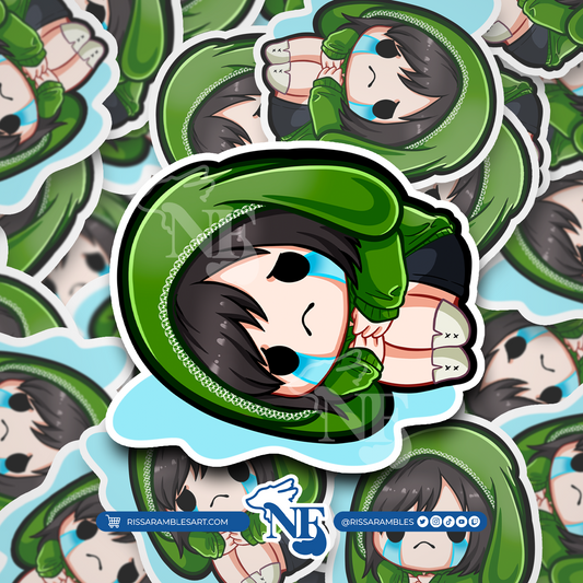 Green Bunny Feng Dead by Daylight Stickers (Cry) | Gaming Stickers | Gamer Sticker | DBD Feng | Vinyl Stickers | Stickers for Laptop