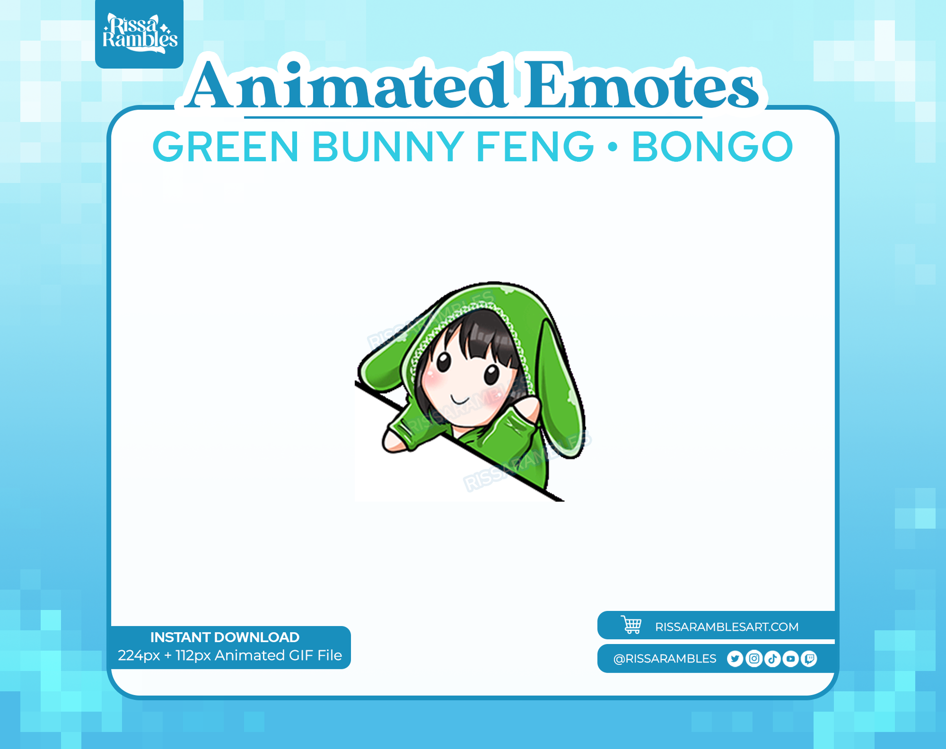 Green Bunny Feng Min Dead by Daylight Emotes (Animated) | Bongo Emote Rissa Rambles