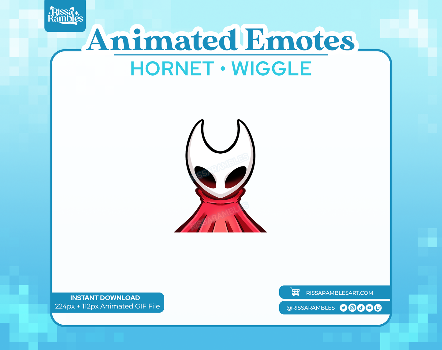 Silksong Hornet Wiggle Emote | Animated Emotes for Twitch, Discord Rissa Rambles
