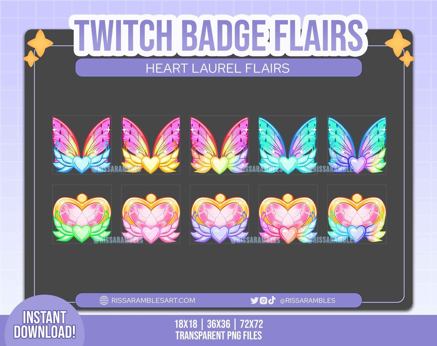 Laurel Heart Twitch Sub Badge Flair