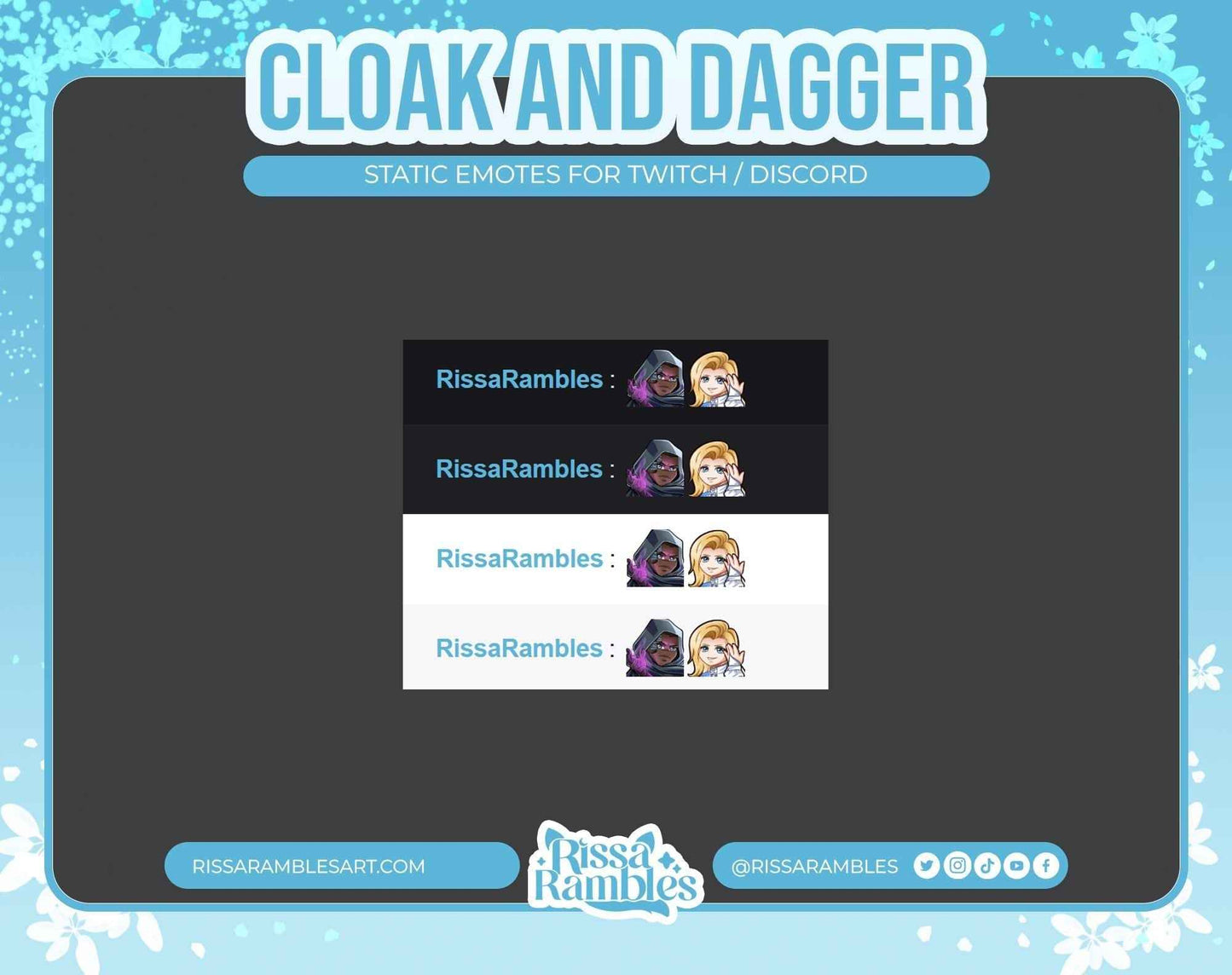 Cloak and Dagger Marvel Rivals Emotes Pack | STATIC Emotes Only | NON-Animated