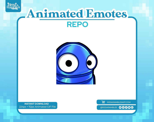 REPO Emotes Animated for Twitch, Discord (Blue) | Side Eye Animated Emote