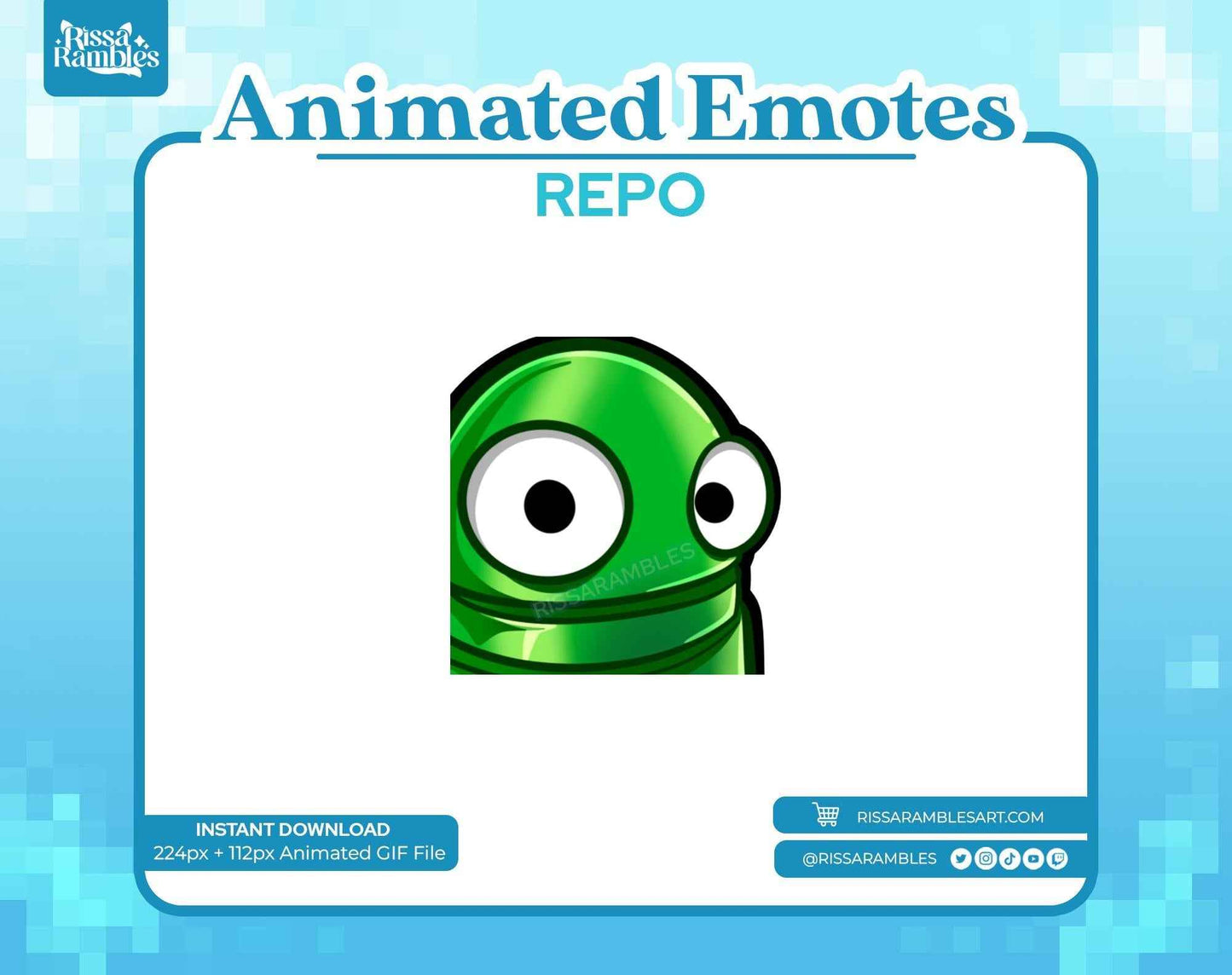 REPO Emotes Animated for Twitch, Discord (Green) | Side Eye Animated Emote