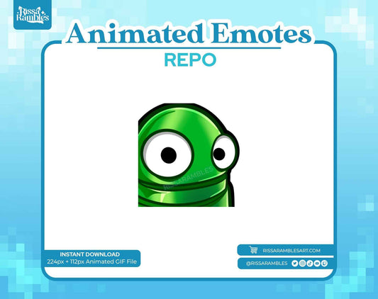 REPO Emotes Animated for Twitch, Discord (Green) | Side Eye Animated Emote