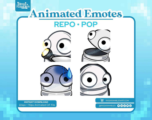 REPO Emotes Pack Animated for Twitch, Discord (White) | Side Eye Animated Emote
