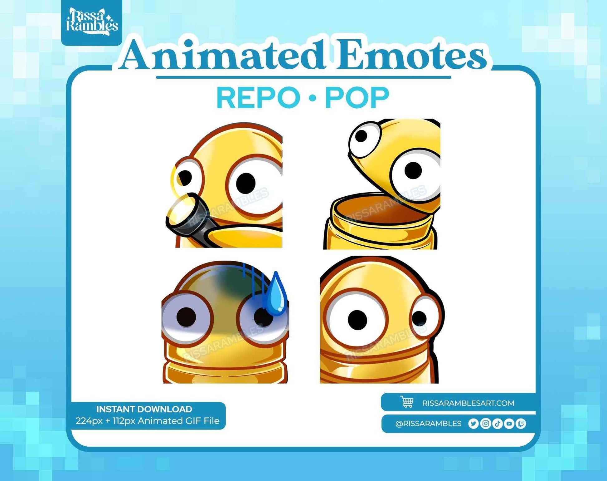 REPO Emotes Pack Animated for Twitch, Discord (Yellow) | Side Eye Animated Emote