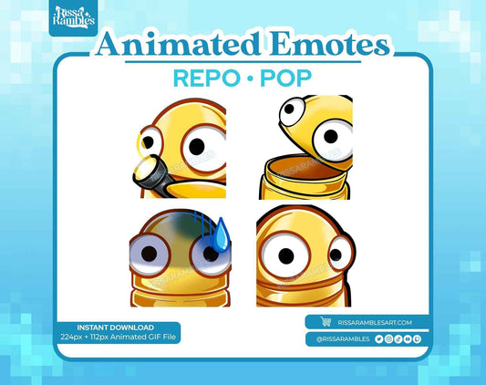 REPO Emotes Pack Animated for Twitch, Discord (Yellow) | Side Eye Animated Emote