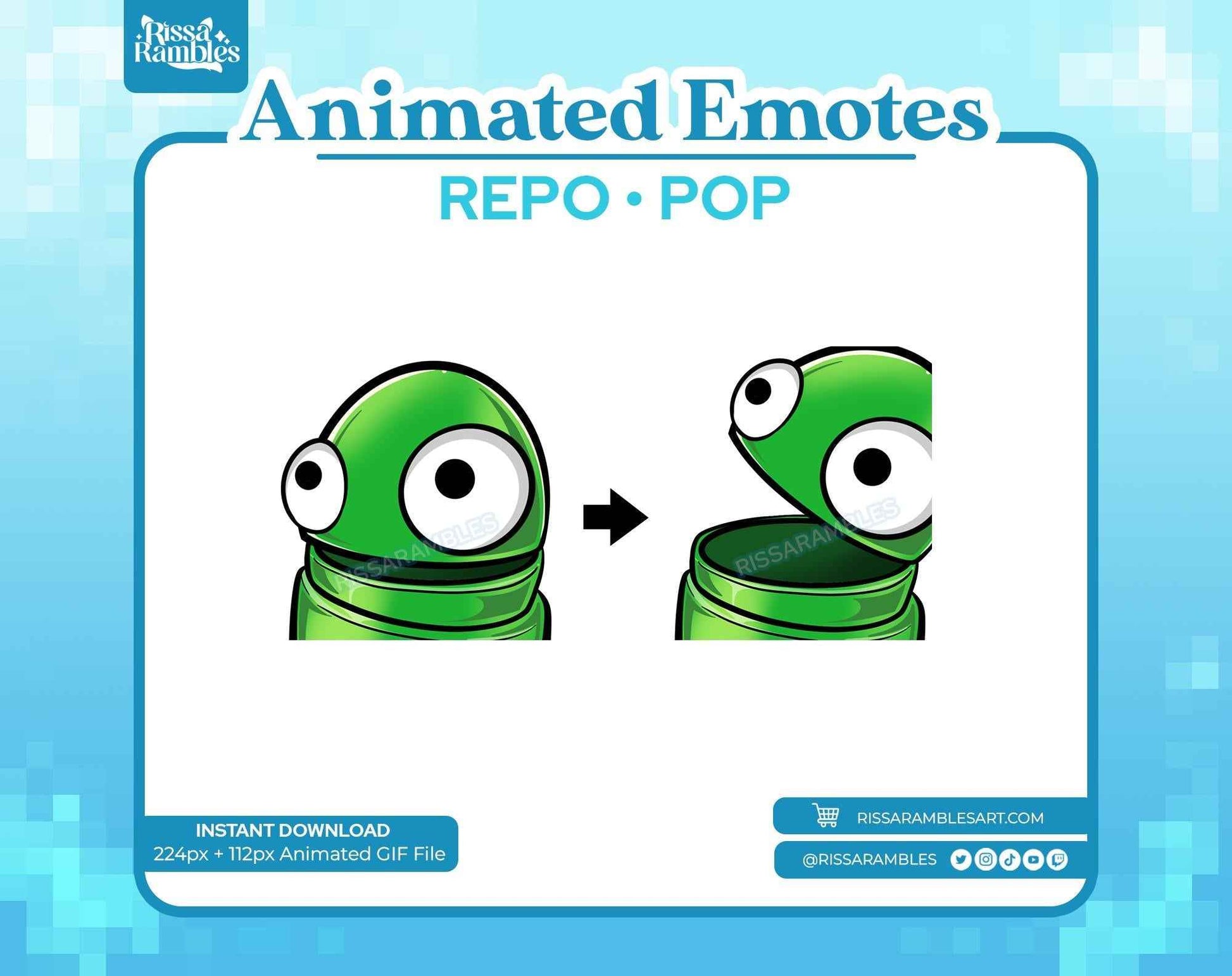 REPO Emotes Animated for Twitch, Discord (Green) | Pop Animated Emote