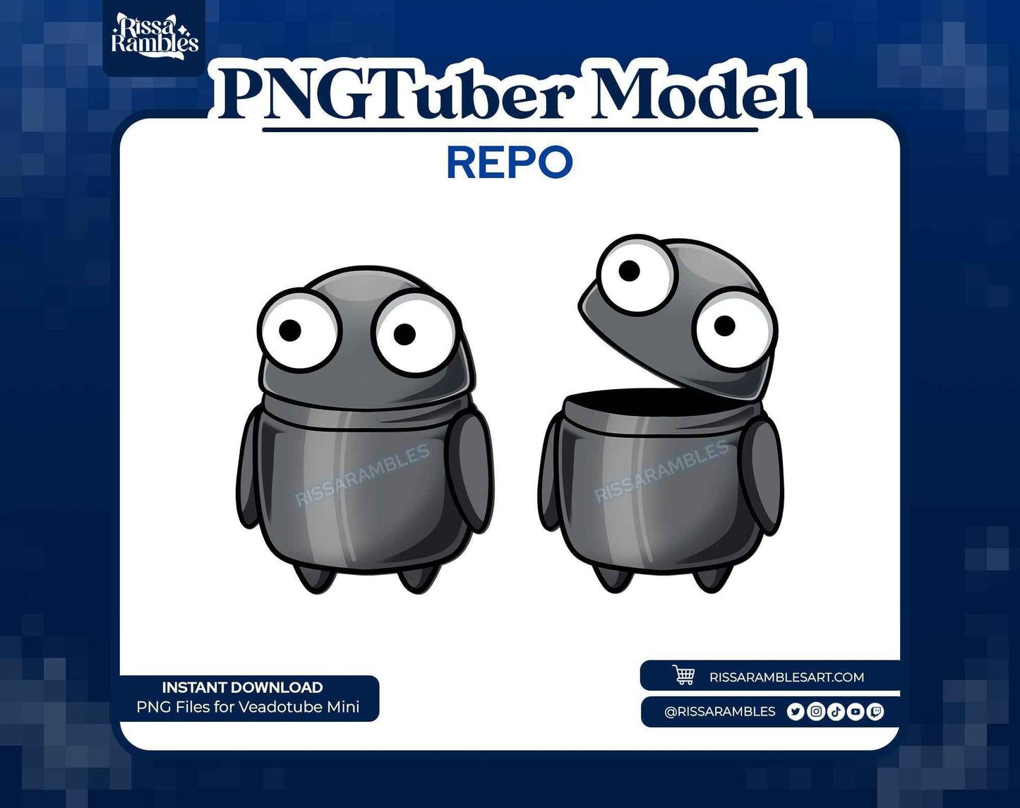 REPO PNGtuber Model (Black) | REPO Game | PNGTuber Premade