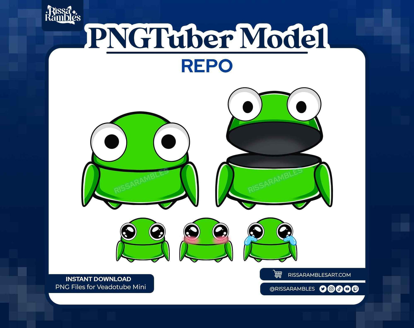 REPO PNGtuber Model Chibi (Green) | REPO Game | PNGTuber Premade