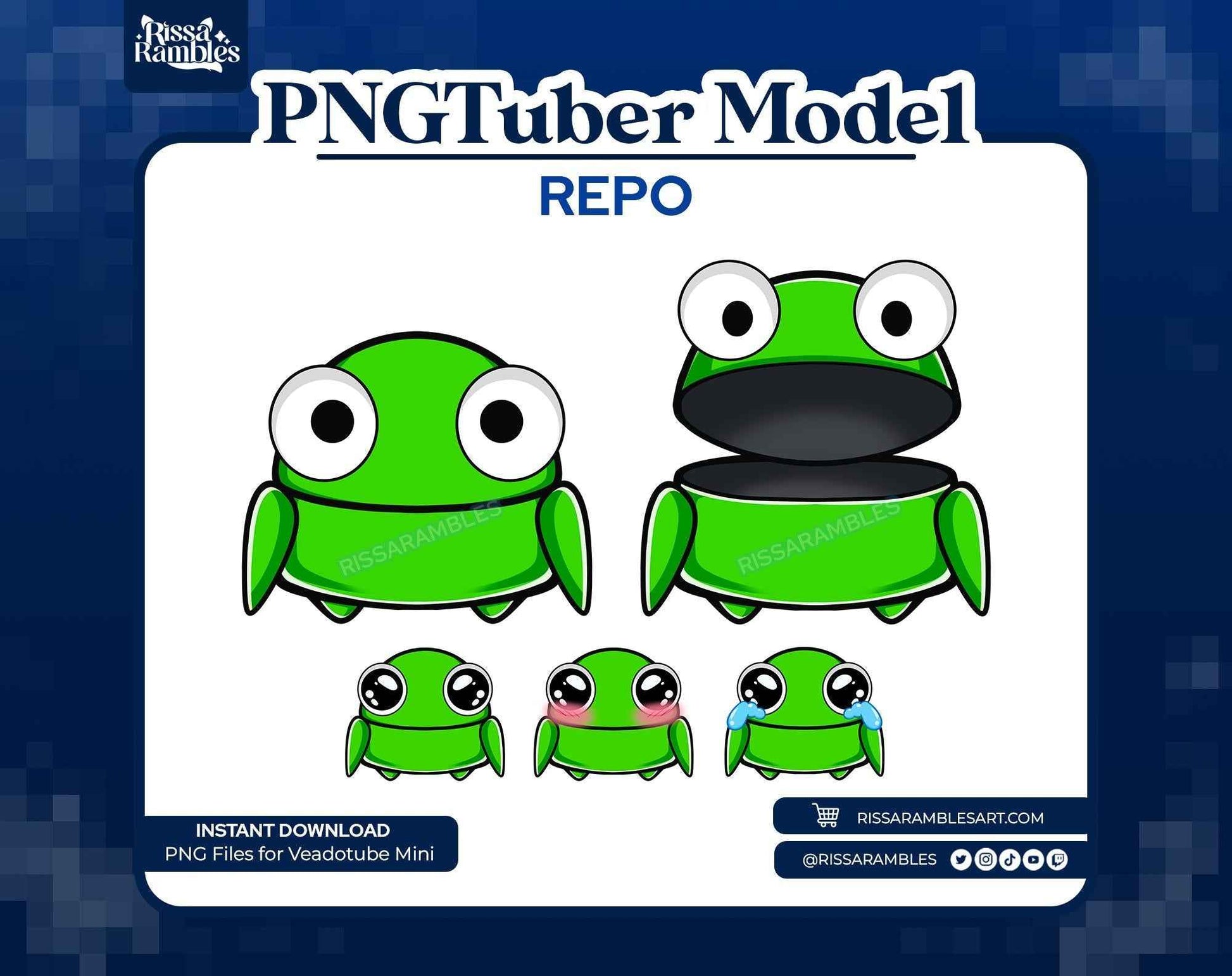 REPO PNGtuber Model Chibi (Green) | REPO Game | PNGTuber Premade