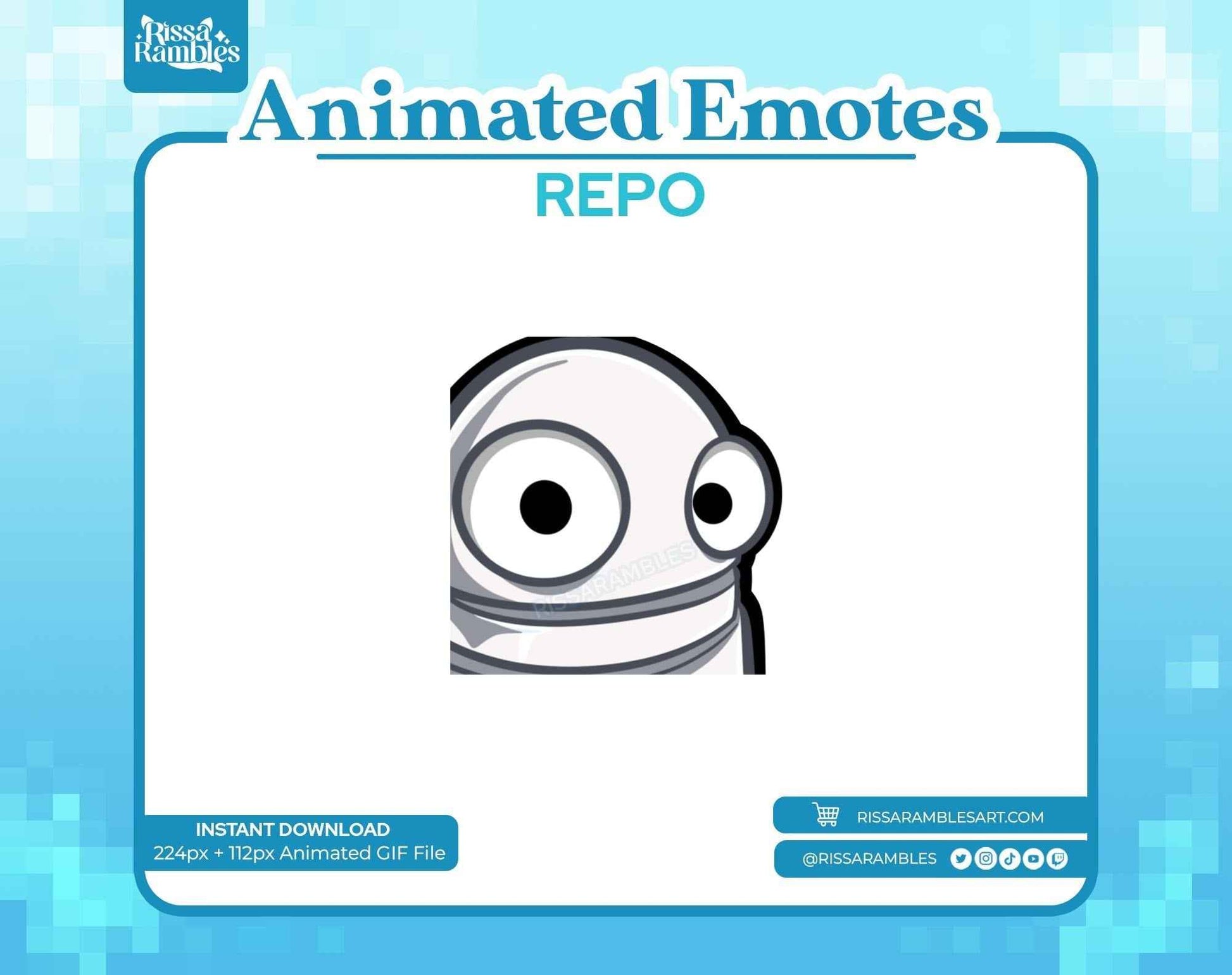 REPO Emotes Animated for Twitch, Discord (White) | Side Eye Animated Emote