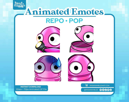 REPO Emotes Pack Animated for Twitch, Discord (Pink) | Side Eye Animated Emote