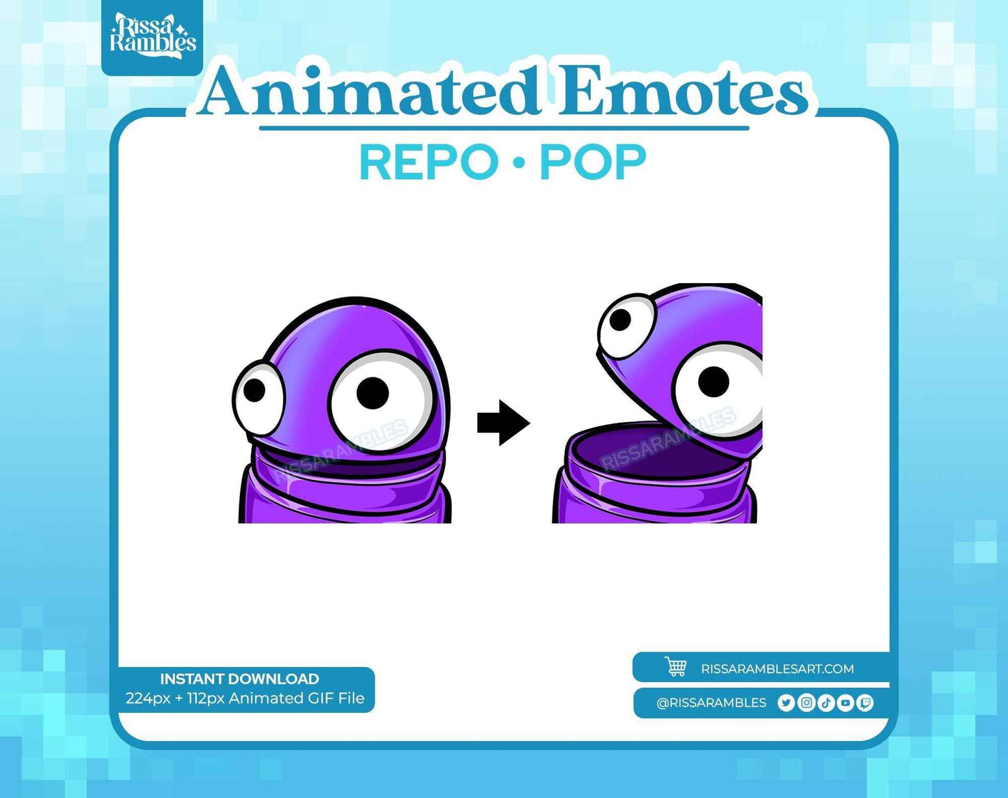 REPO Emotes Animated for Twitch, Discord (Purple) | Pop Animated Emote