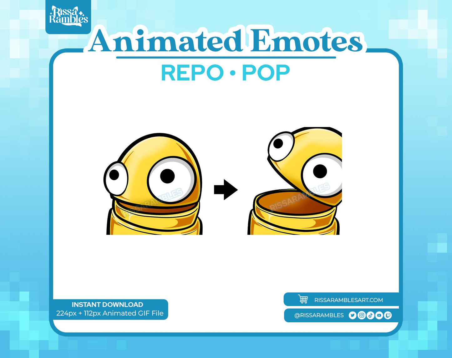 REPO Emotes Animated for Twitch, Discord (Yellow) | Pop Animated Emote