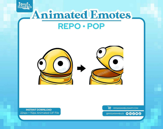 REPO Emotes Animated for Twitch, Discord (Yellow) | Pop Animated Emote