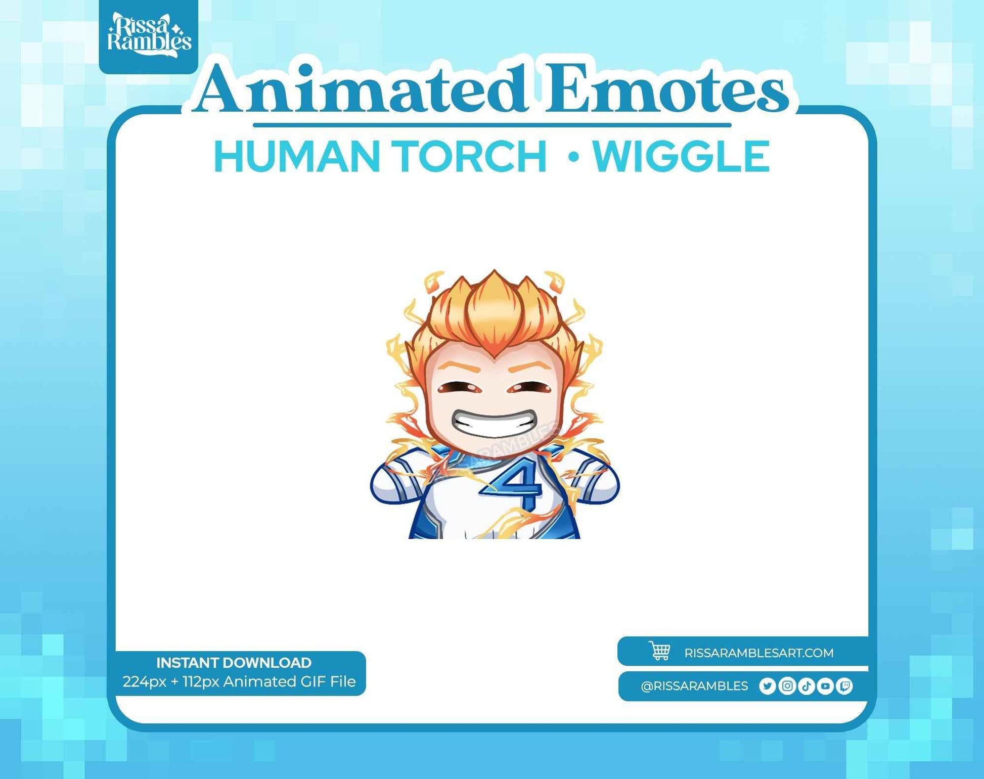 Human Torch Marvel Rivals Emotes (Animated)  | Wiggle Emotes | Fantastic Four Emotes