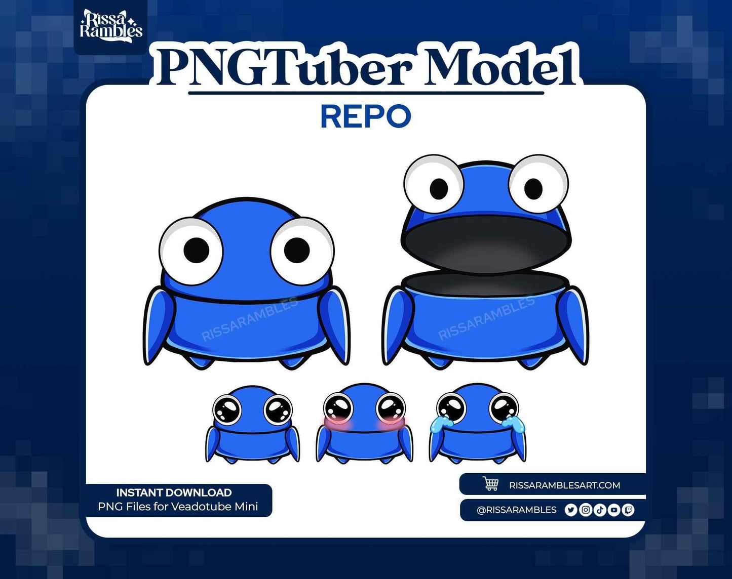 REPO PNGtuber Model Chibi (Blue) | REPO Game