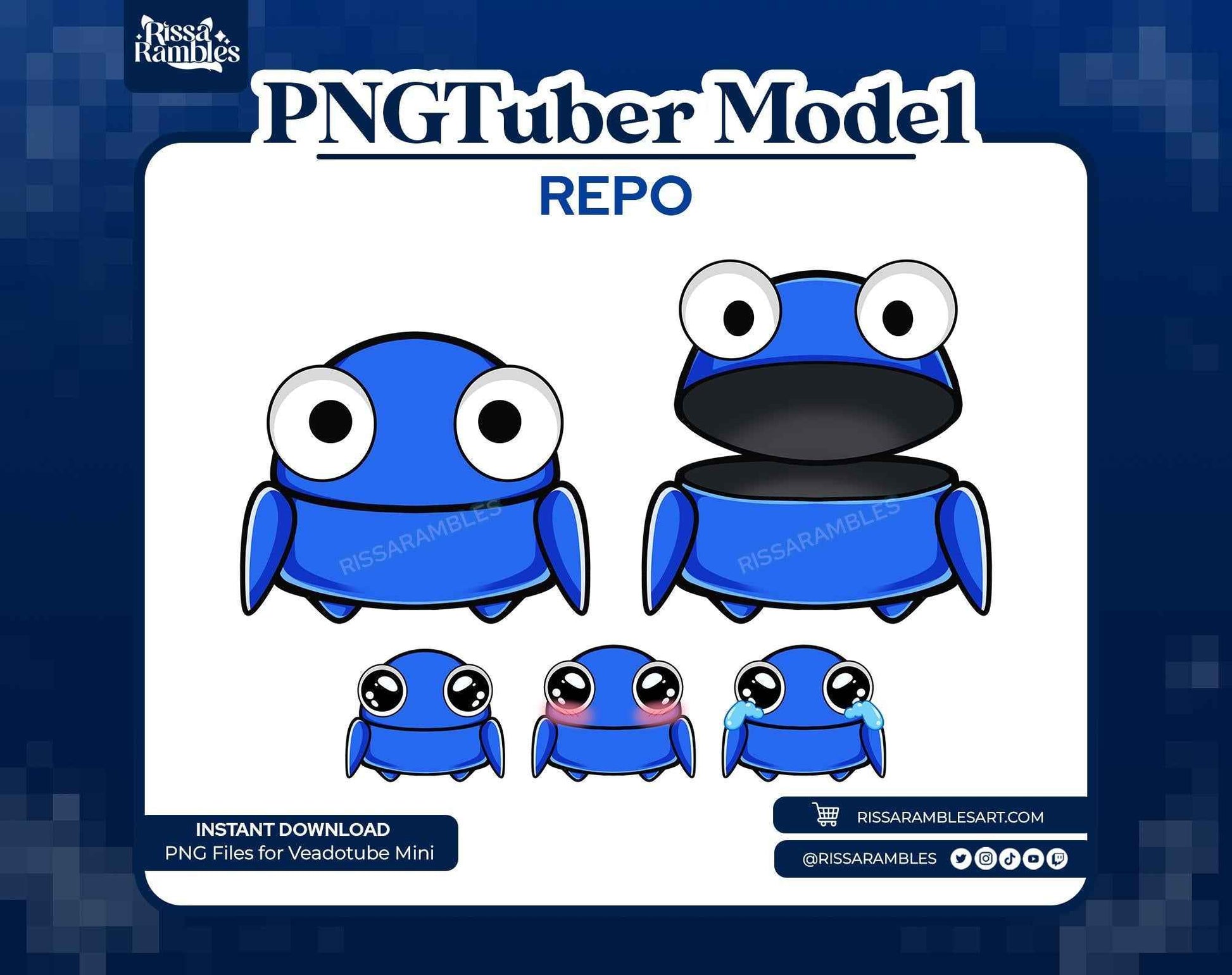 REPO PNGtuber Model Chibi (Blue) | REPO Game