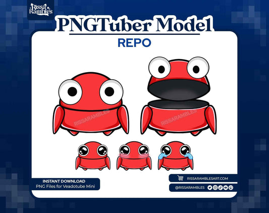 REPO PNGtuber Model Chibi (Red) | REPO Game | PNGTuber Premade