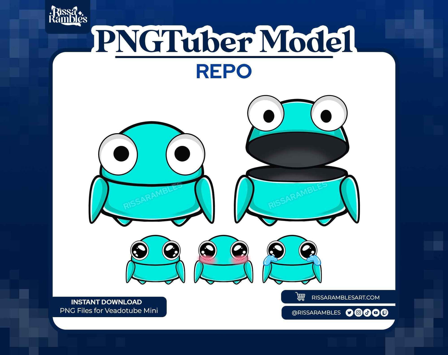 REPO PNGtuber Model Chibi (Teal) | REPO Game
