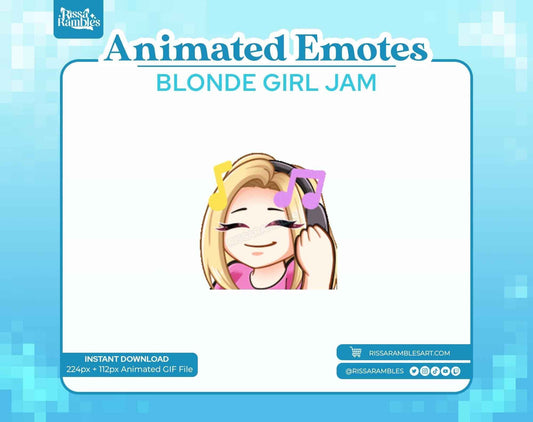 Blonde Girl Twitch Emotes (Animated)