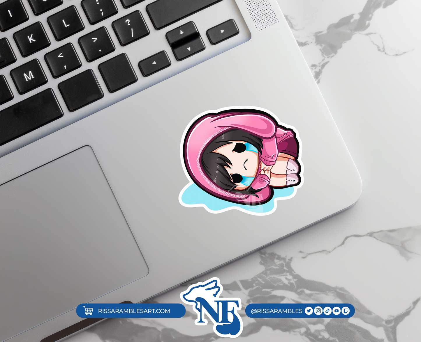 Pink Bunny Feng Dead by Daylight Stickers (Cry) | Gaming Stickers | Gamer Sticker | DBD Feng | Vinyl Stickers | Stickers for Laptop