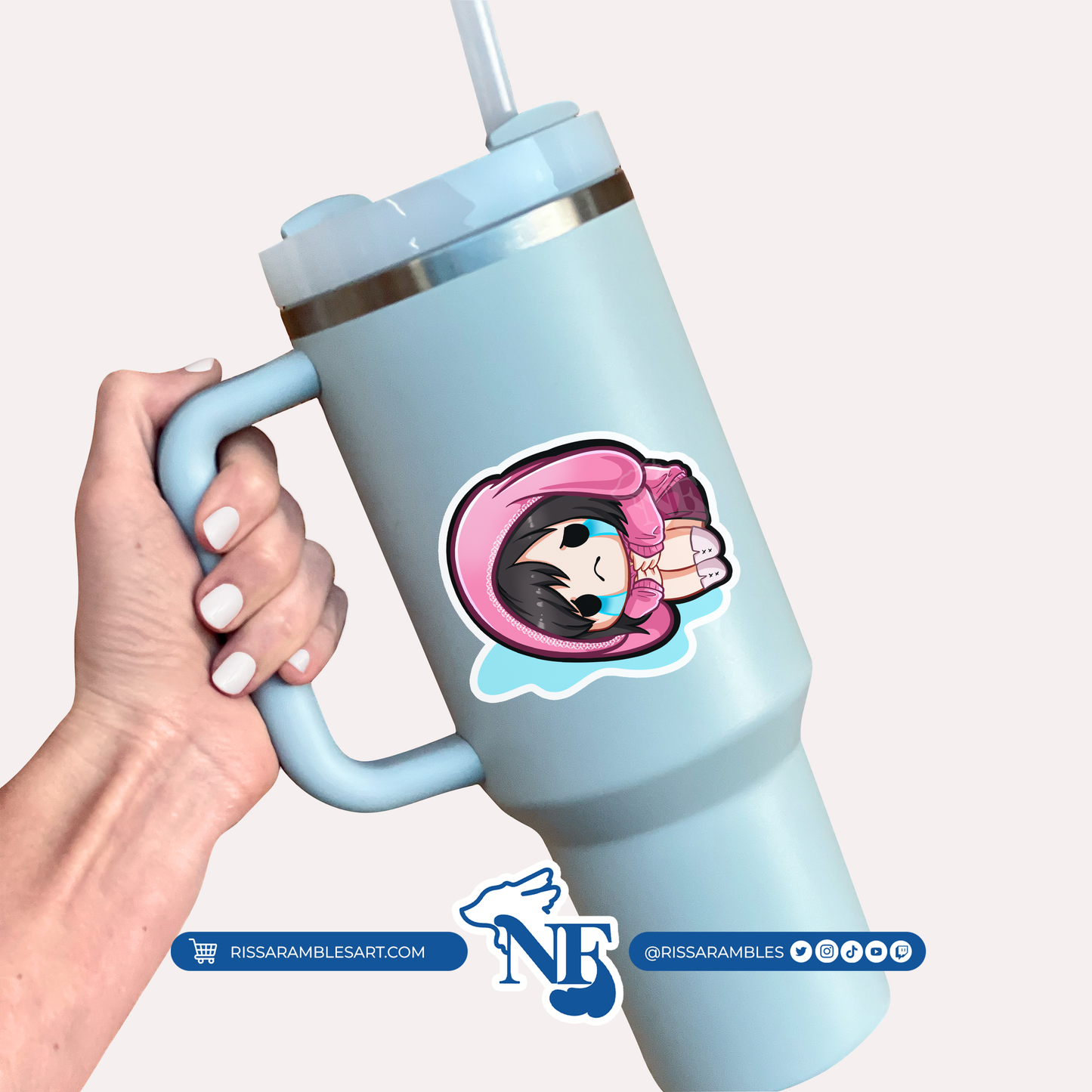 Pink Bunny Feng Dead by Daylight Stickers (Cry) | Gaming Stickers | Gamer Sticker | DBD Feng | Vinyl Stickers | Stickers for Laptop
