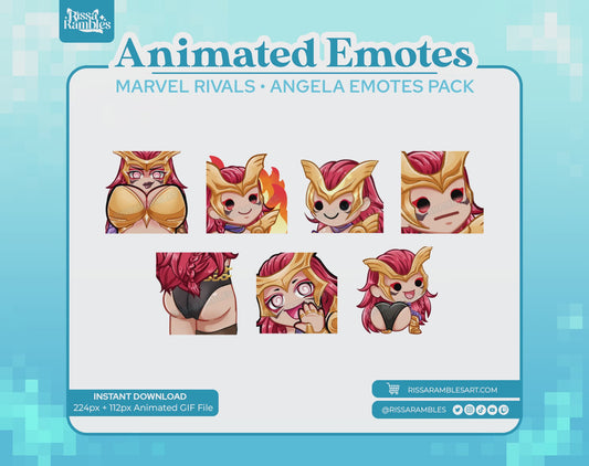Angela Marvel Rivals Emotes | Animated Emotes for Twitch, Discord